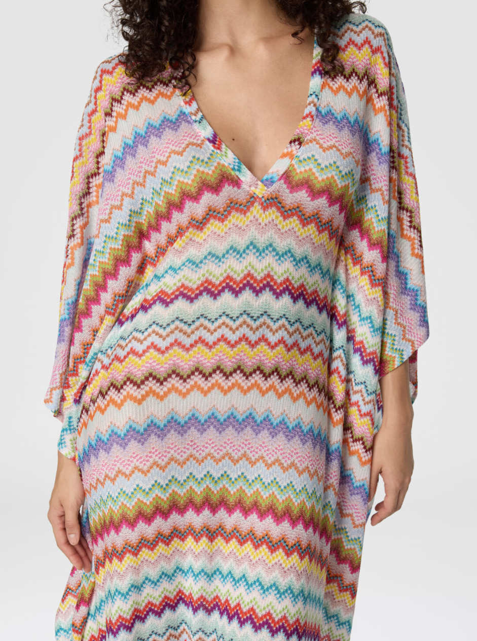 MISSONI - Caftan long de plage à motif micro zigzag effet pixel