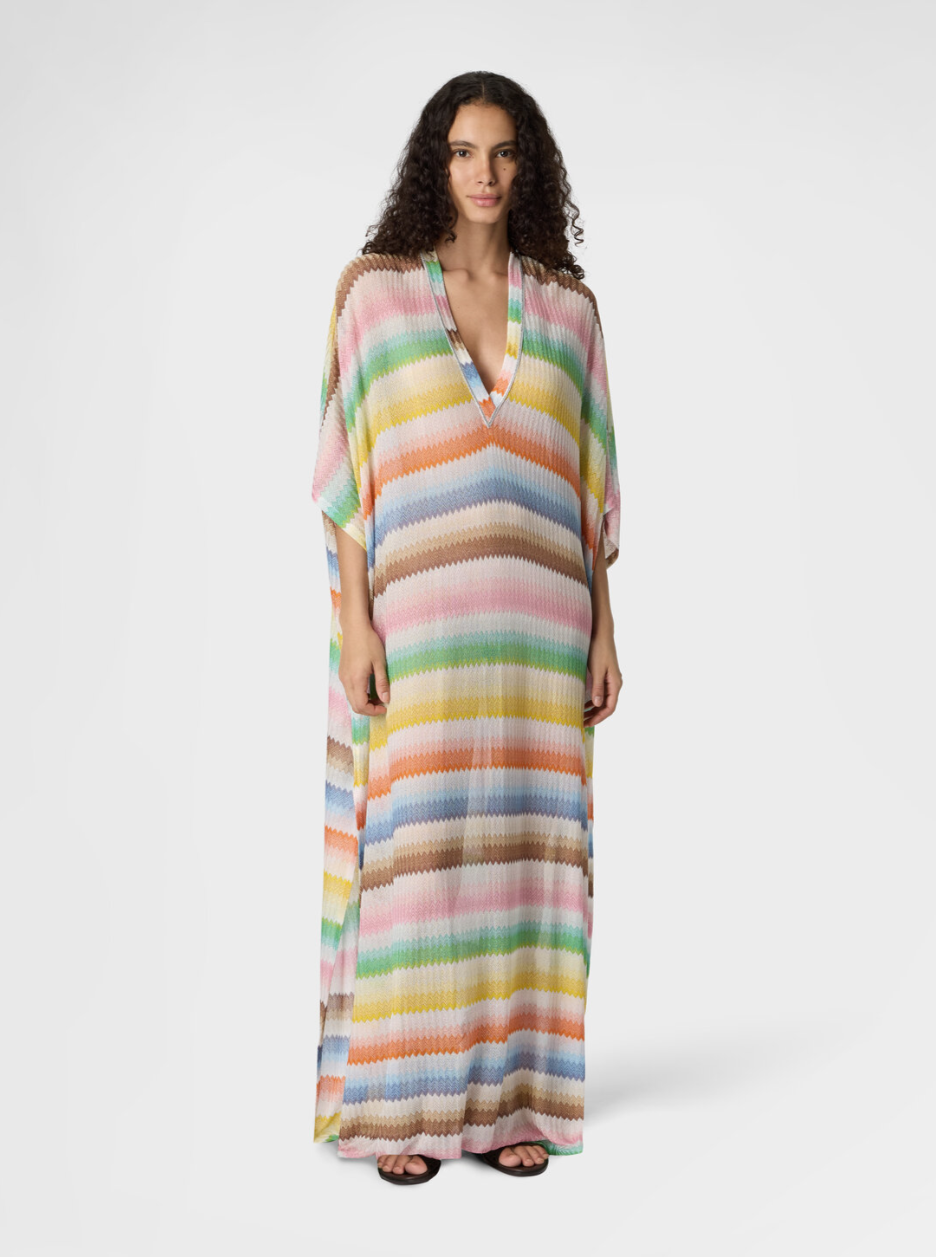 MISSONI - Caftan long de plage à motif zigzag dégradé