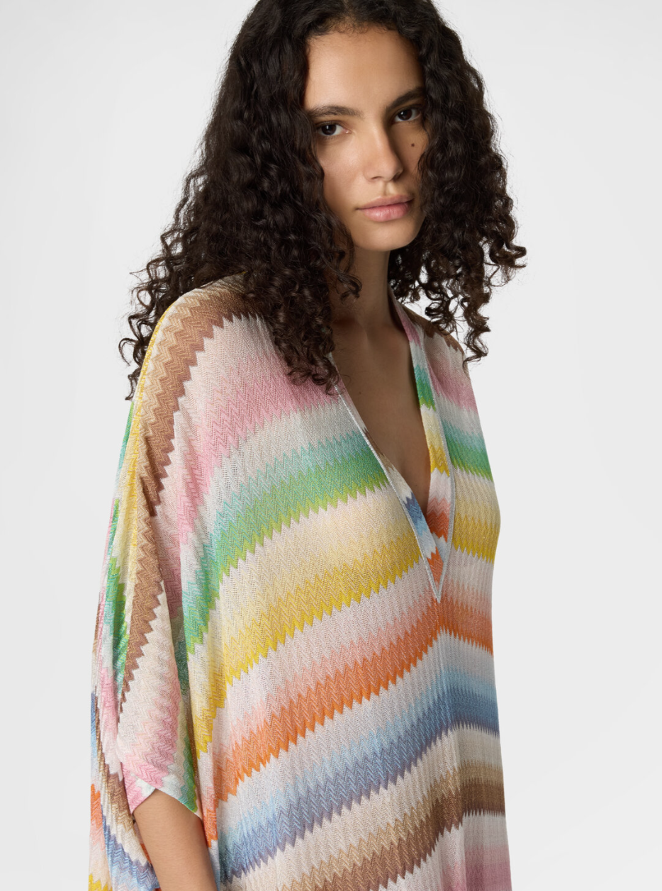 MISSONI - Caftan long de plage à motif zigzag dégradé