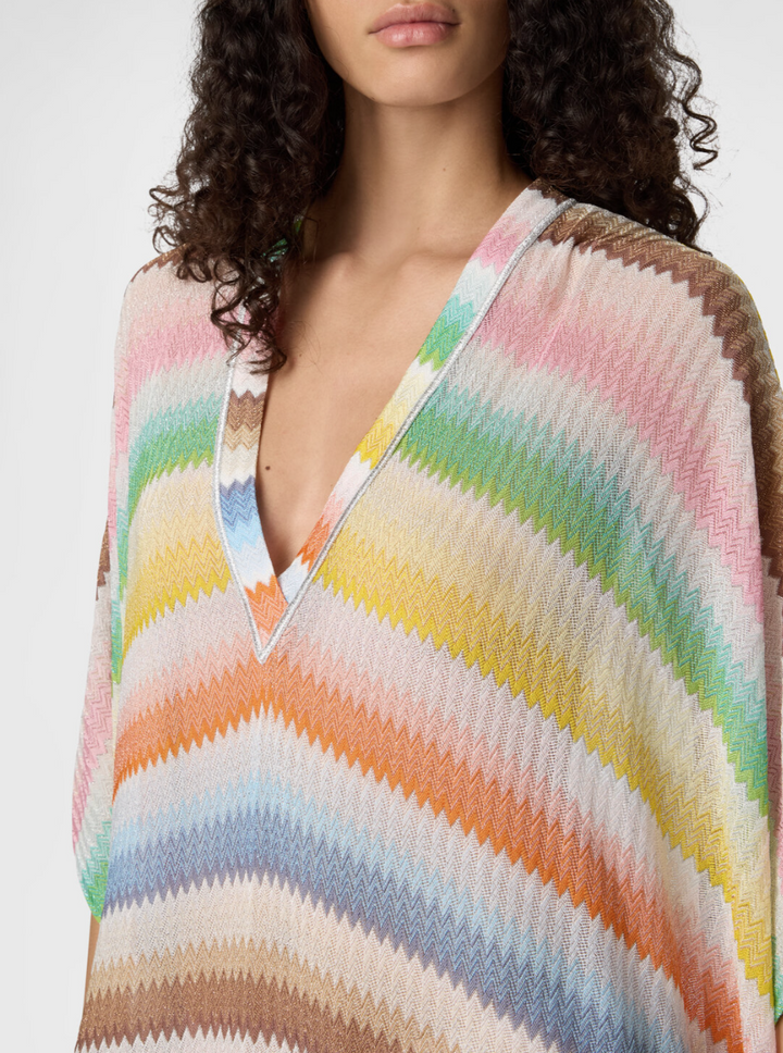 MISSONI - Caftan long de plage à motif zigzag dégradé