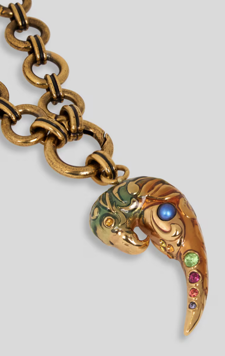 ETRO - COLLIER AVEC PERROQUET PAISLEY ET CRISTAUX