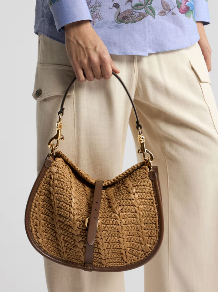 ETRO - SAC PONY EN RAPHIA CROCHETÉ MODÈLE MOYEN