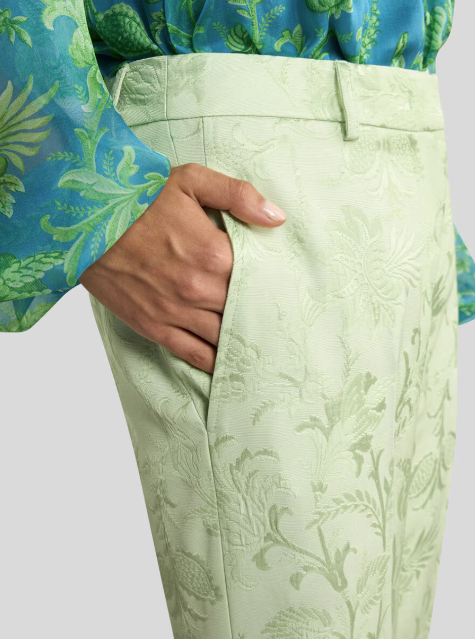 ETRO - PANTALON BOOTCUT EN JACQUARD À MOTIF FLORAL