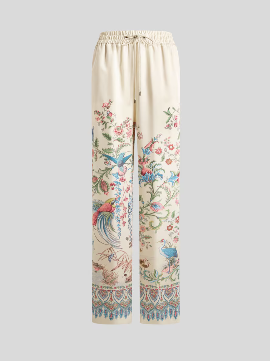 ETRO - PANTALON LARGE À IMPRIMÉ FAUNE ET FLORE PLACÉ