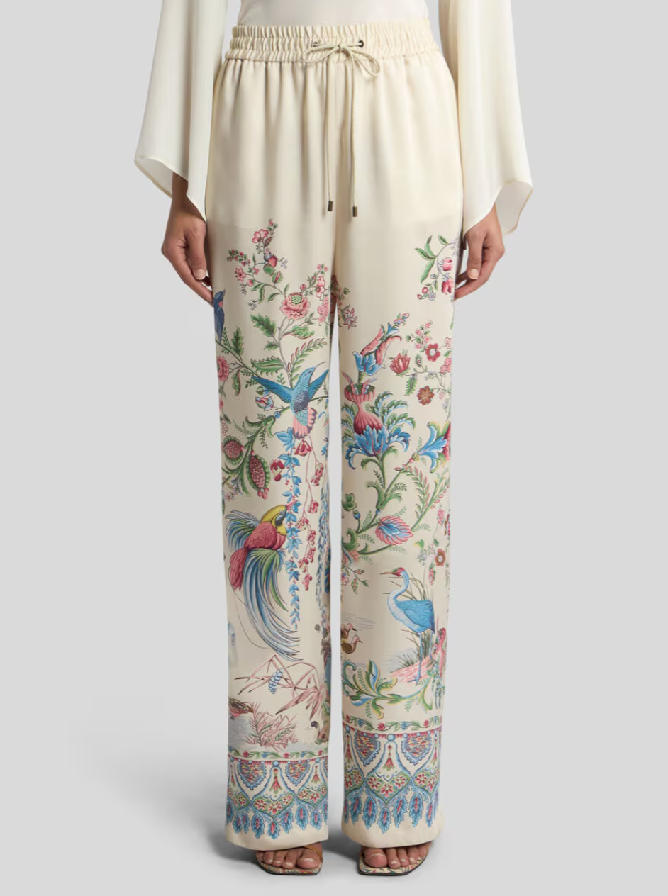 ETRO - PANTALON LARGE À IMPRIMÉ FAUNE ET FLORE PLACÉ