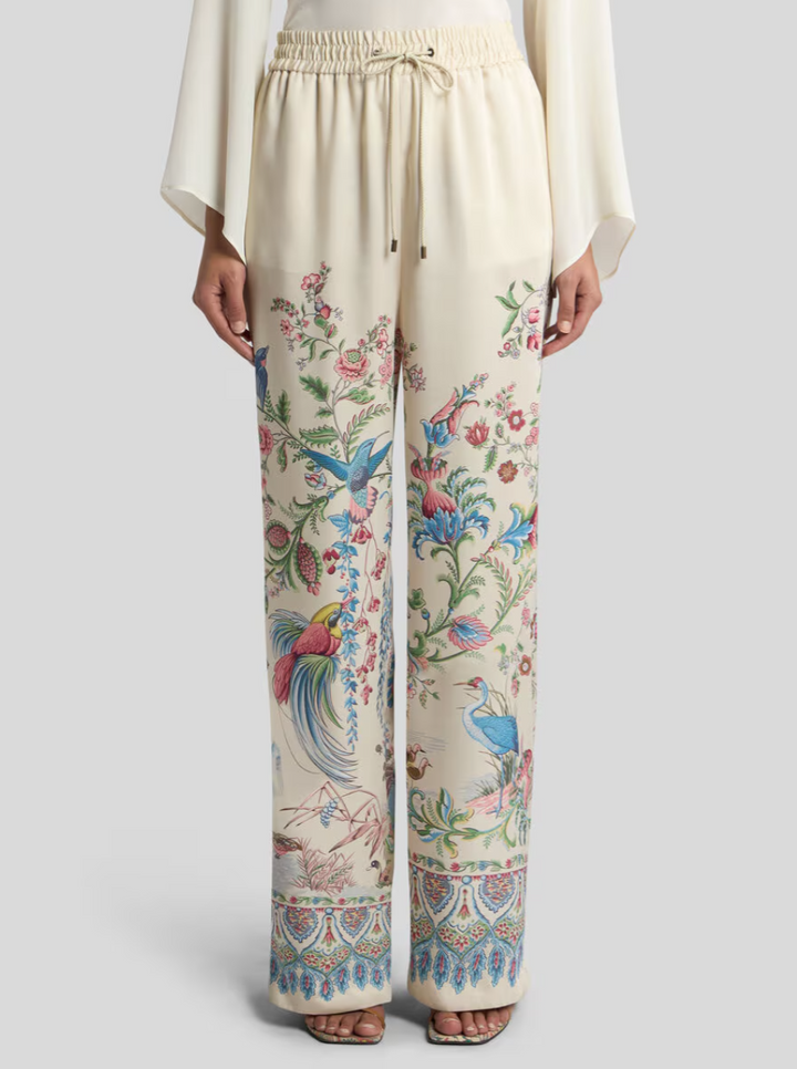 ETRO - PANTALON LARGE À IMPRIMÉ FAUNE ET FLORE PLACÉ