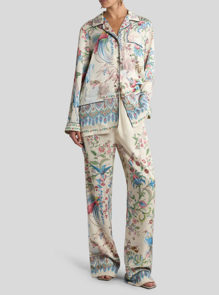 ETRO - PANTALON LARGE À IMPRIMÉ FAUNE ET FLORE PLACÉ