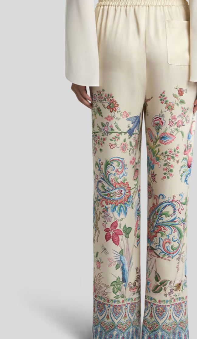 ETRO - PANTALON LARGE À IMPRIMÉ FAUNE ET FLORE PLACÉ