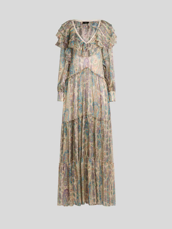 ETRO - ROBE LONGUE EN SOIE À MOTIF PAISLEY FLEURI