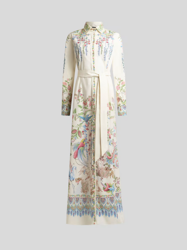 ETRO - ROBE CHEMISE LONGUE EN COTON À IMPRIMÉ FAUNE ET FLORE PLACÉ