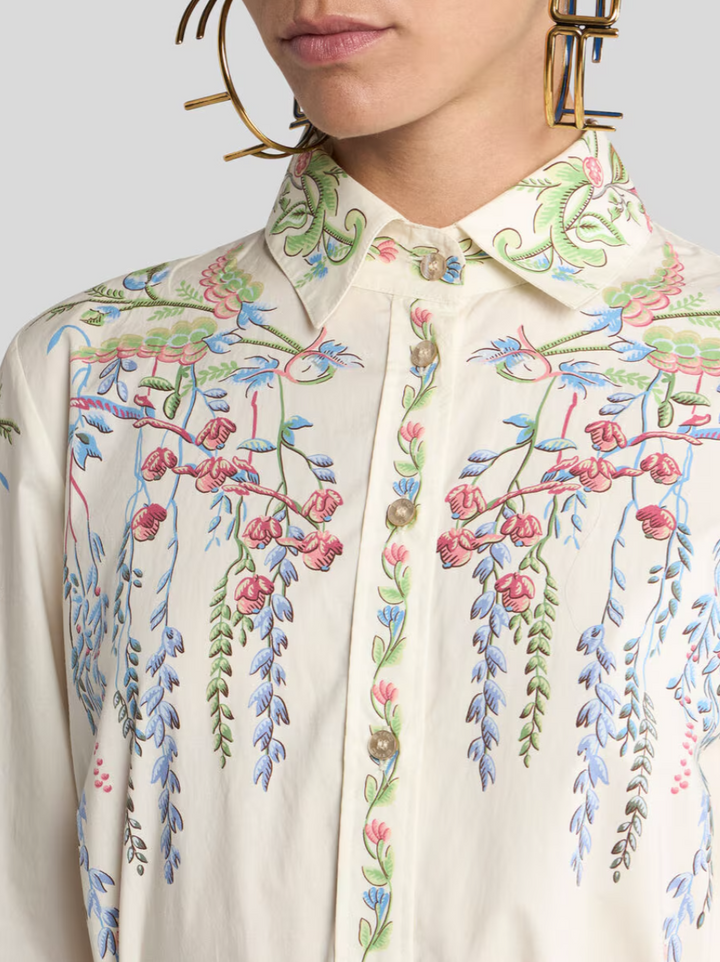 ETRO - ROBE CHEMISE LONGUE EN COTON À IMPRIMÉ FAUNE ET FLORE PLACÉ