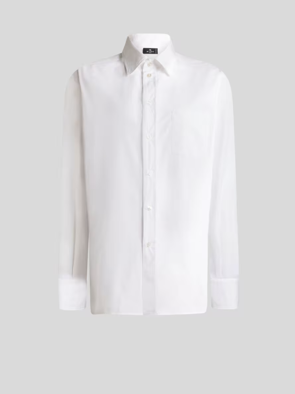 ETRO - CHEMISE EN COTON AVEC EMPIÈCEMENT EN SOIE AU DOS