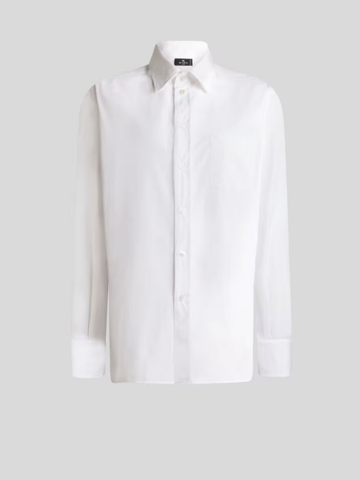 ETRO - CHEMISE EN COTON AVEC EMPIÈCEMENT EN SOIE AU DOS