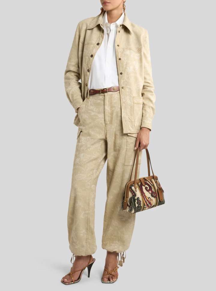 ETRO - CHEMISE EN COTON AVEC EMPIÈCEMENT EN SOIE AU DOS