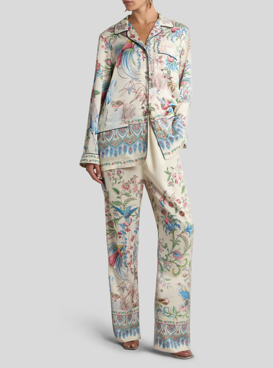 ETRO - CHEMISE EN TWILL À IMPRIMÉ FAUNE ET FLORE PLACÉ