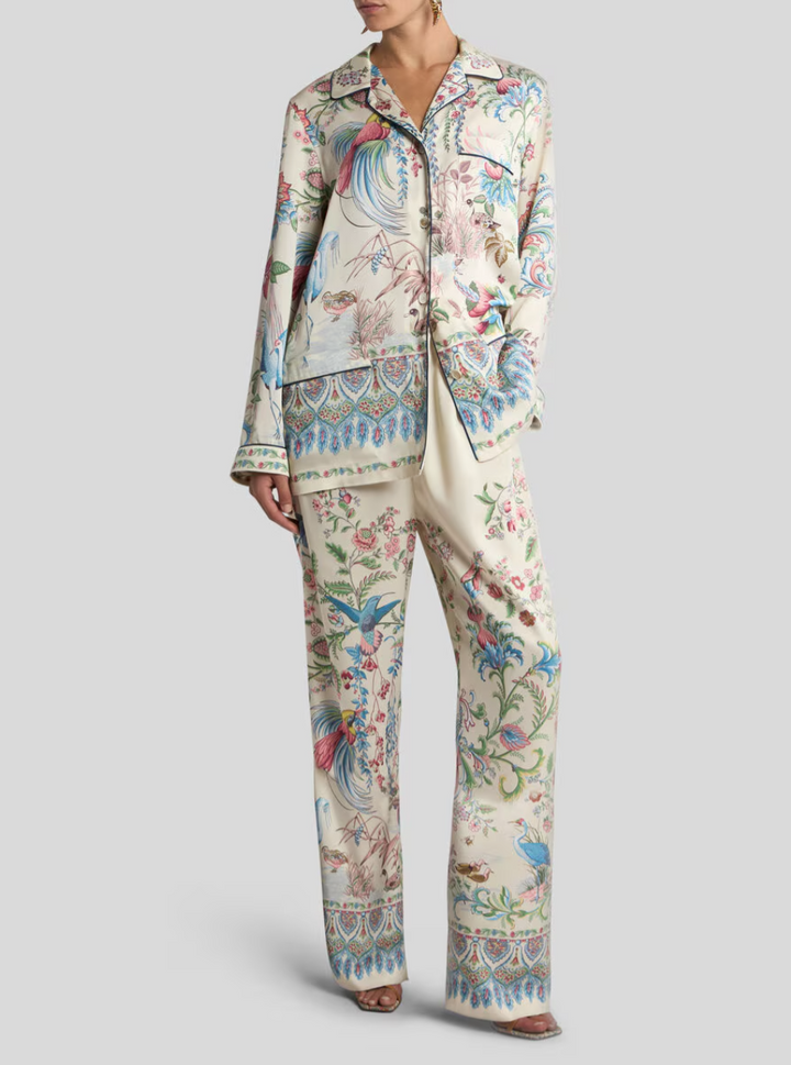 ETRO - CHEMISE EN TWILL À IMPRIMÉ FAUNE ET FLORE PLACÉ