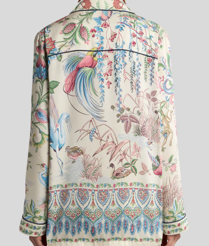 ETRO - CHEMISE EN TWILL À IMPRIMÉ FAUNE ET FLORE PLACÉ