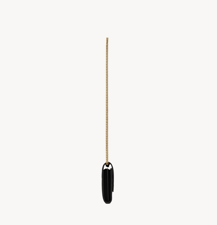 SAINT LAURENT - CASSANDRE classic CHAIN WALLET EN CUIR GRAIN DE POUDRE