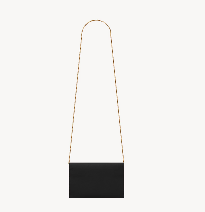 SAINT LAURENT - UPTOWN CHAIN WALLET EN CUIR GRAIN DE POUDRE