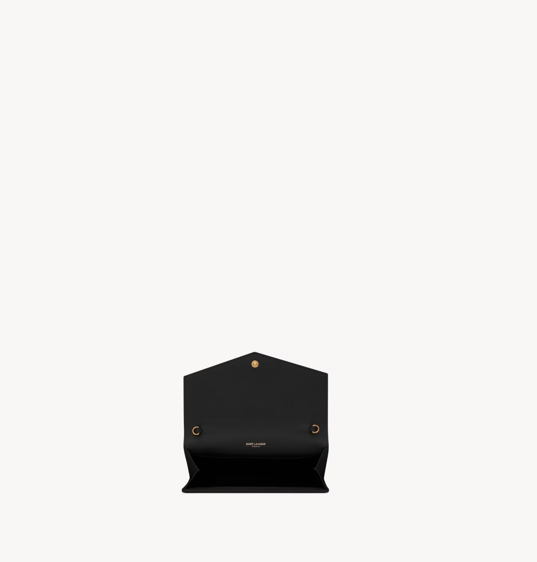 SAINT LAURENT - UPTOWN CHAIN WALLET EN CUIR GRAIN DE POUDRE