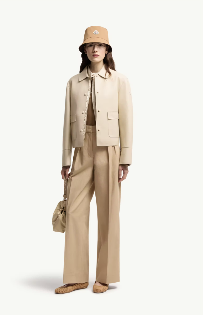 MONCLER - Pantalon ample en gabardine de coton