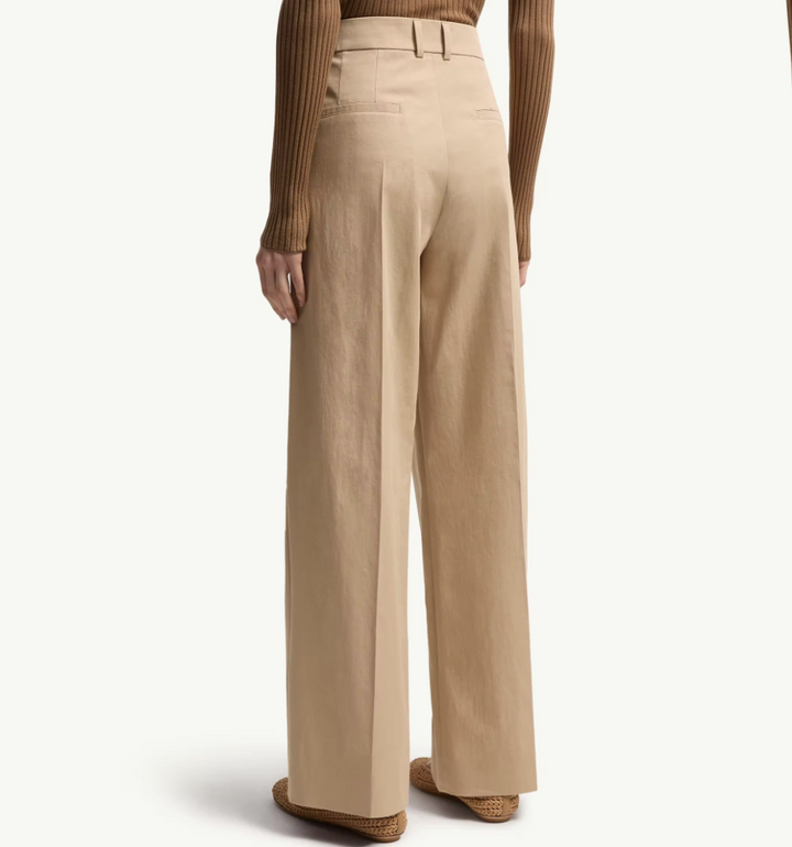 MONCLER - Pantalon ample en gabardine de coton