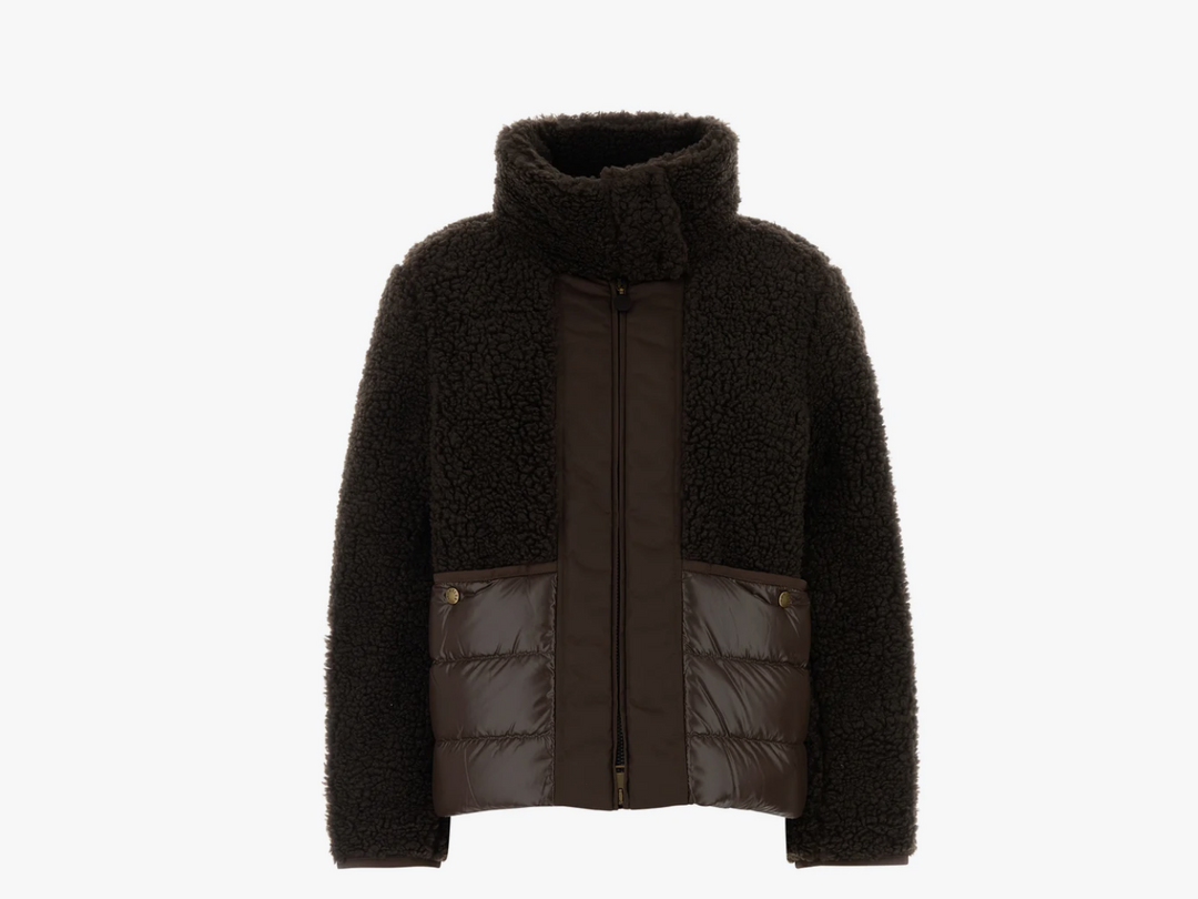 MONCLER - Doudoune courte à capuche en teddy Glorieux