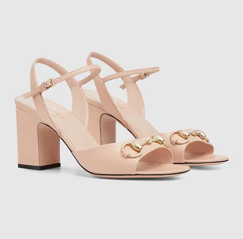 GUCCI - Sandales Horsebit 75mm rose pâle