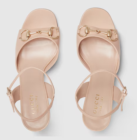 GUCCI - Sandales Horsebit 75mm rose pâle