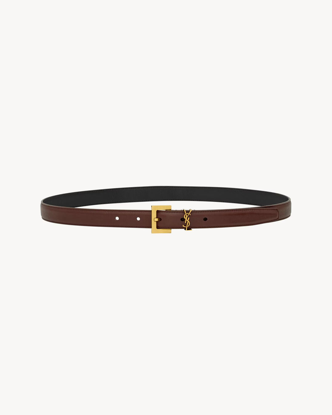 SAINT LAURENT - FINE CEINTURE CASSANDRE en cuir lisse