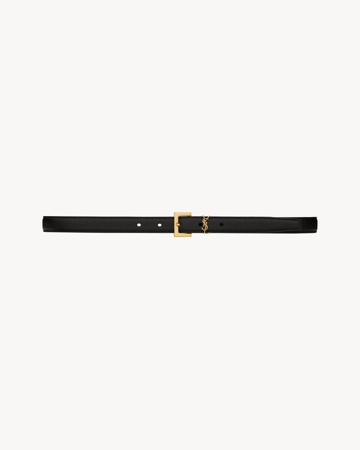 SAINT LAURENT - FINE CEINTURE CASSANDRE en cuir grainé