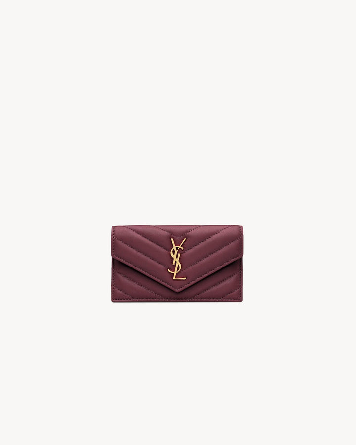SAINT LAURENT - CASSANDRE FRAGMENTS PORTE-CARTES à rabat EN CUIR D'AGNEAU