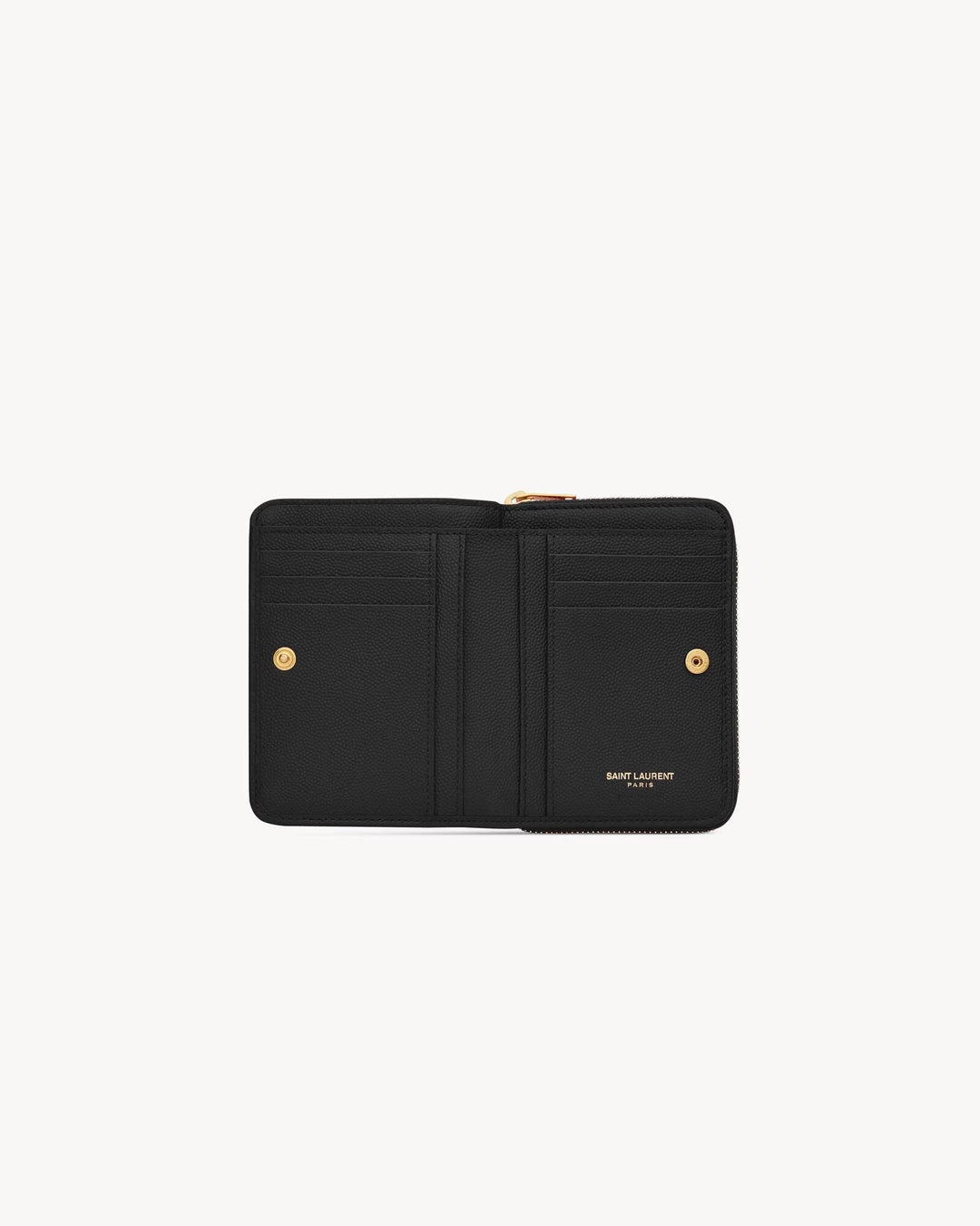 SAINT LAURENT - CASSANDRE PORTEFEUILLE COMPACT en cuir grain de poudre