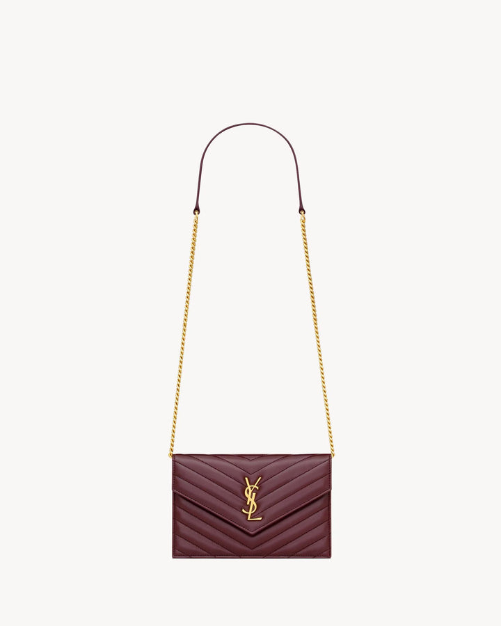 SAINT LAURENT - CASSANDRE ENVELOPE CHAIN WALLET EN CUIR D'AGNEAU