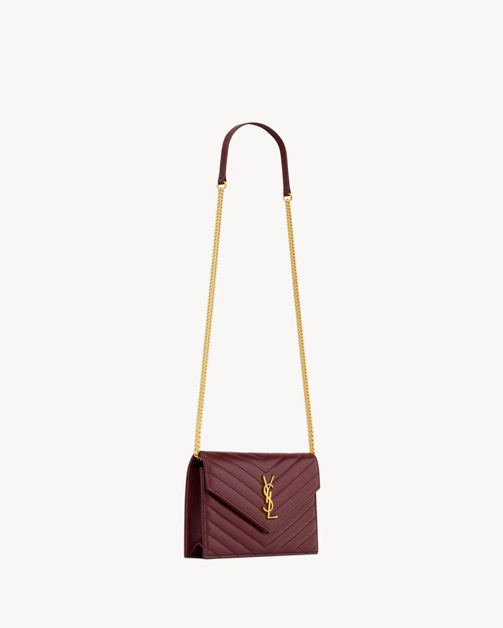 SAINT LAURENT - CASSANDRE ENVELOPE CHAIN WALLET EN CUIR D'AGNEAU