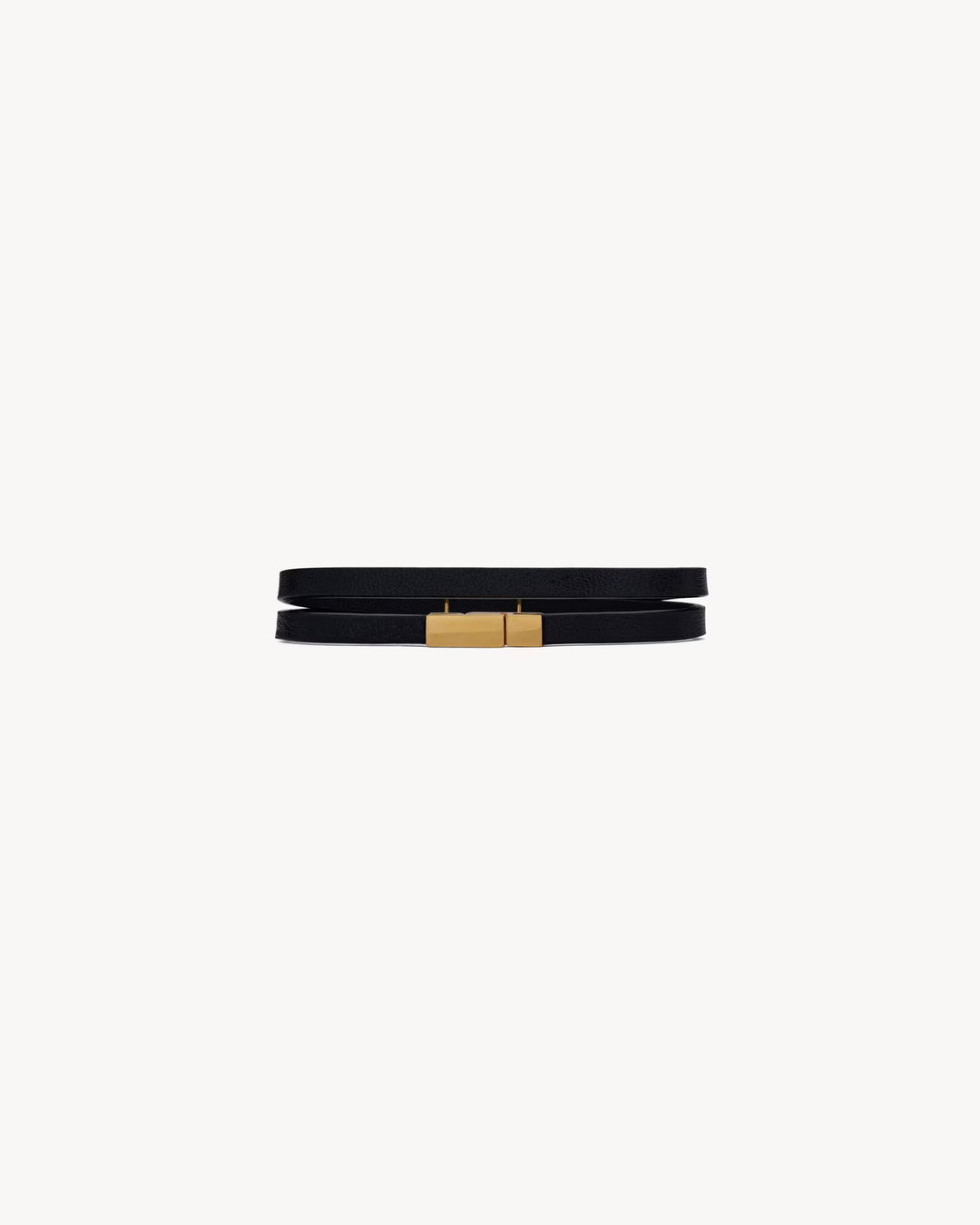 SAINT LAURENT - CASSANDRE bracelet double tour en cuir et métal