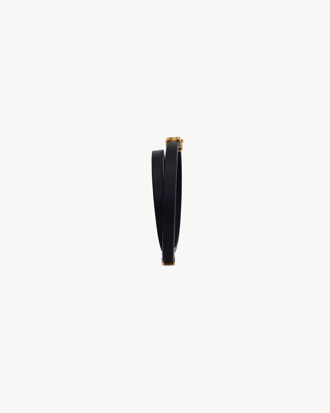 SAINT LAURENT - CASSANDRE bracelet double tour en cuir et métal
