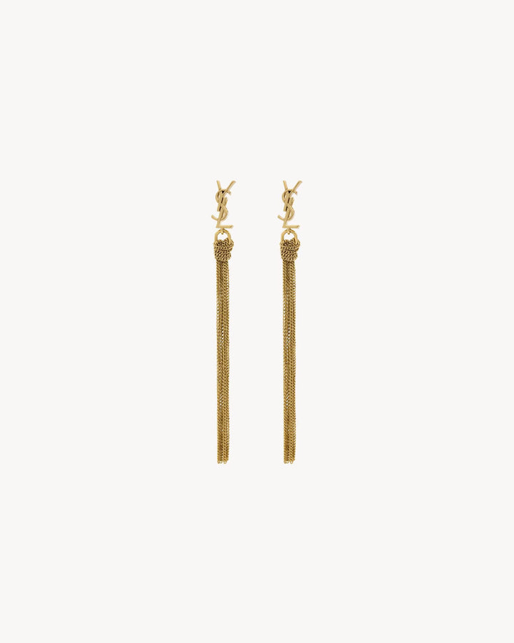 SAINT LAURENT - CASSANDRE boucles d’oreilles à pompon en métal