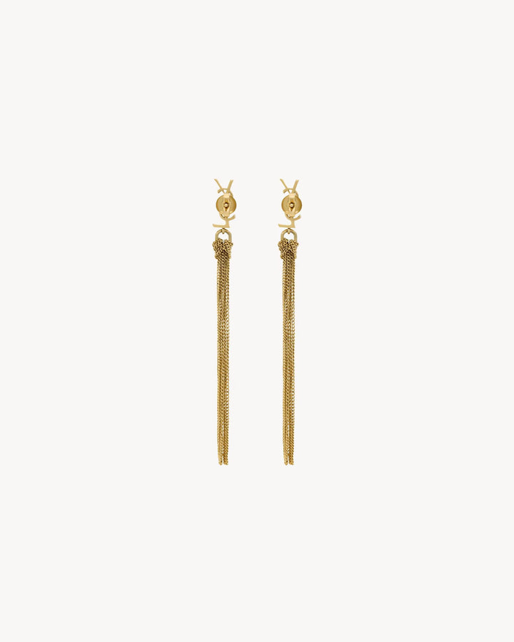 SAINT LAURENT - CASSANDRE boucles d’oreilles à pompon en métal