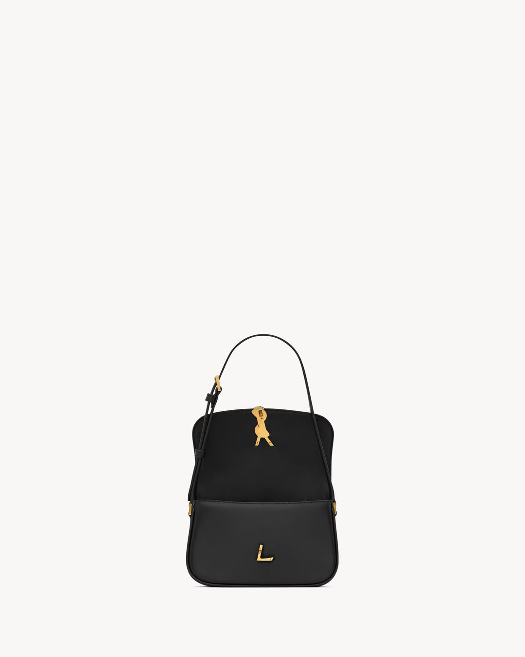 SAINT LAURENT - Sac en cuir box muni d'un fermoir cassandre.