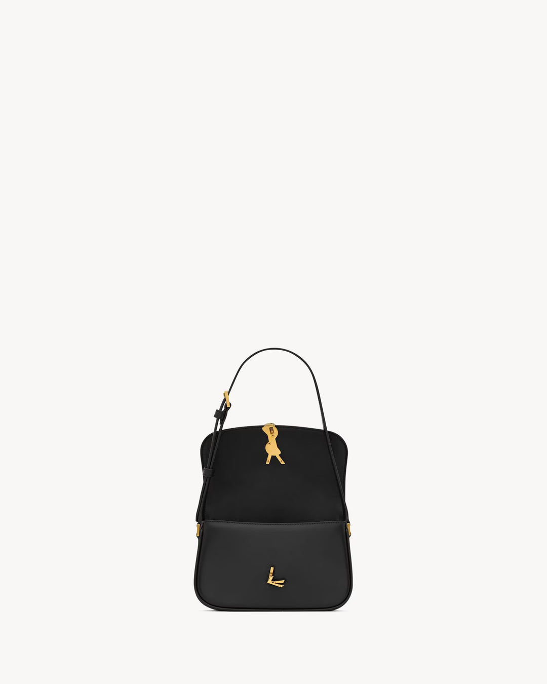 SAINT LAURENT - Sac en cuir box muni d'un fermoir cassandre.