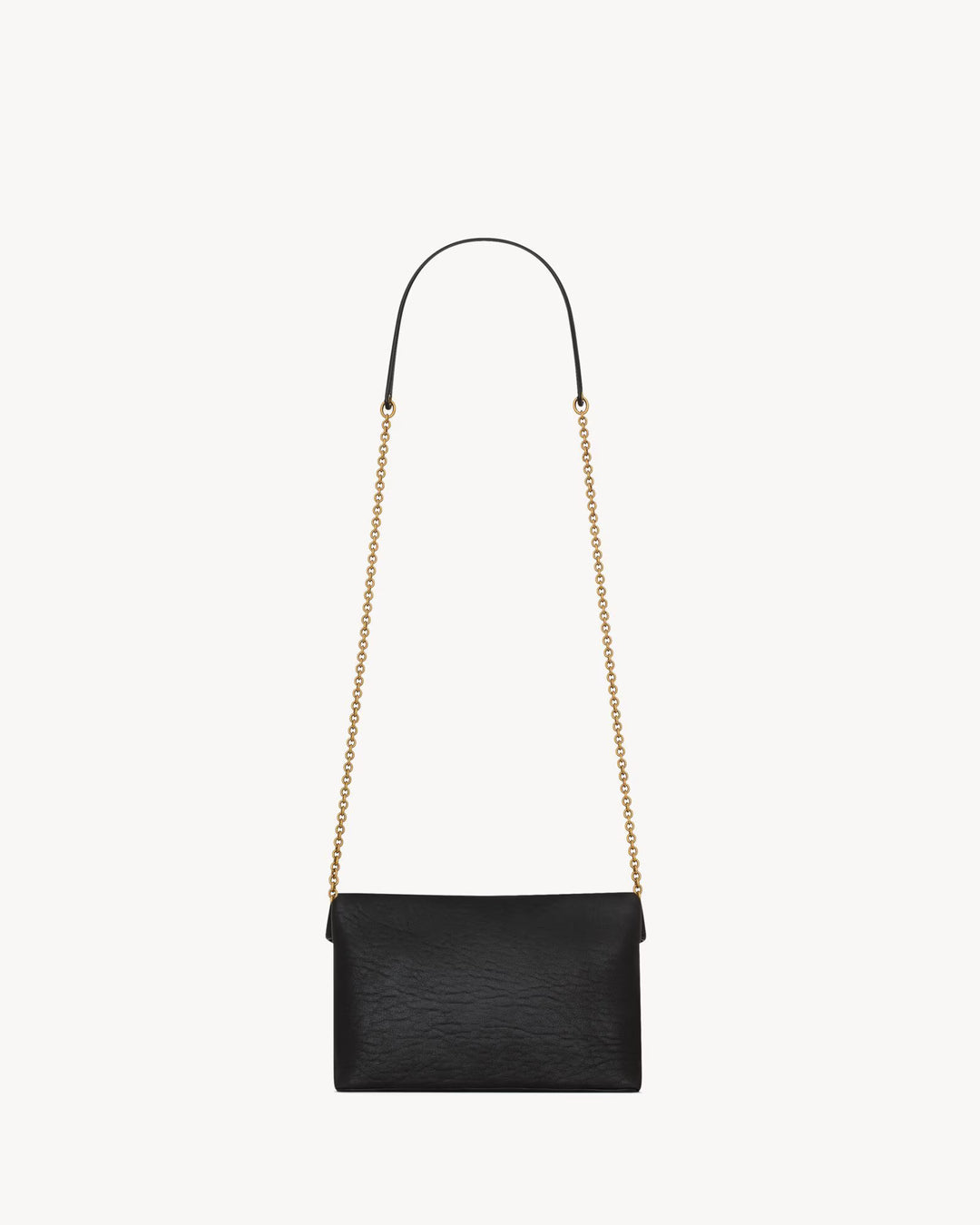 SAINT LAURENT - Pochette à chaine en cuir d'agneau souple, ornée du cassandre.