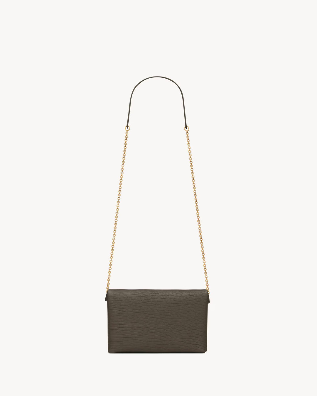 SAINT LAURENT - Pochette à chaine en cuir d'agneau souple, ornée du cassandre.