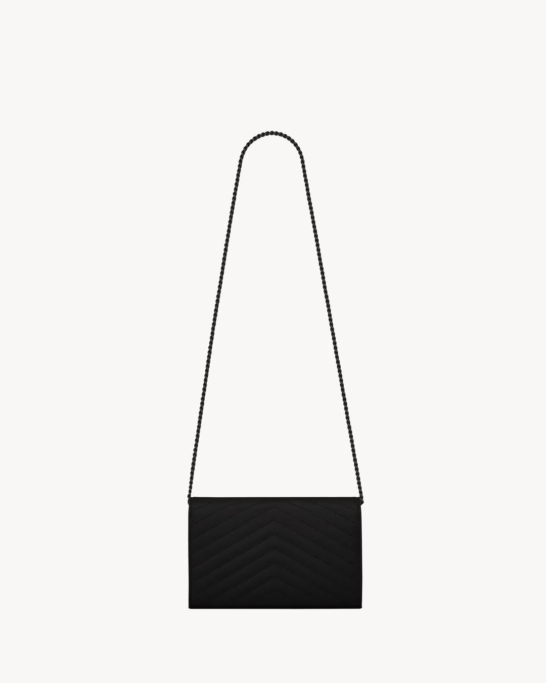 SAINT LAURENT CASSANDRE CLASSIC CHAIN WALLET EN CUIR GRAIN DE POUDRE