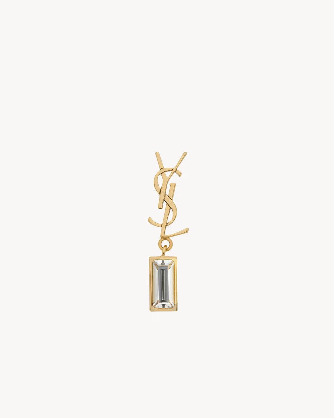 SAINT LAURENT BOUCLE D'OREILLE CASSANDRE EN METAL ET STRASS