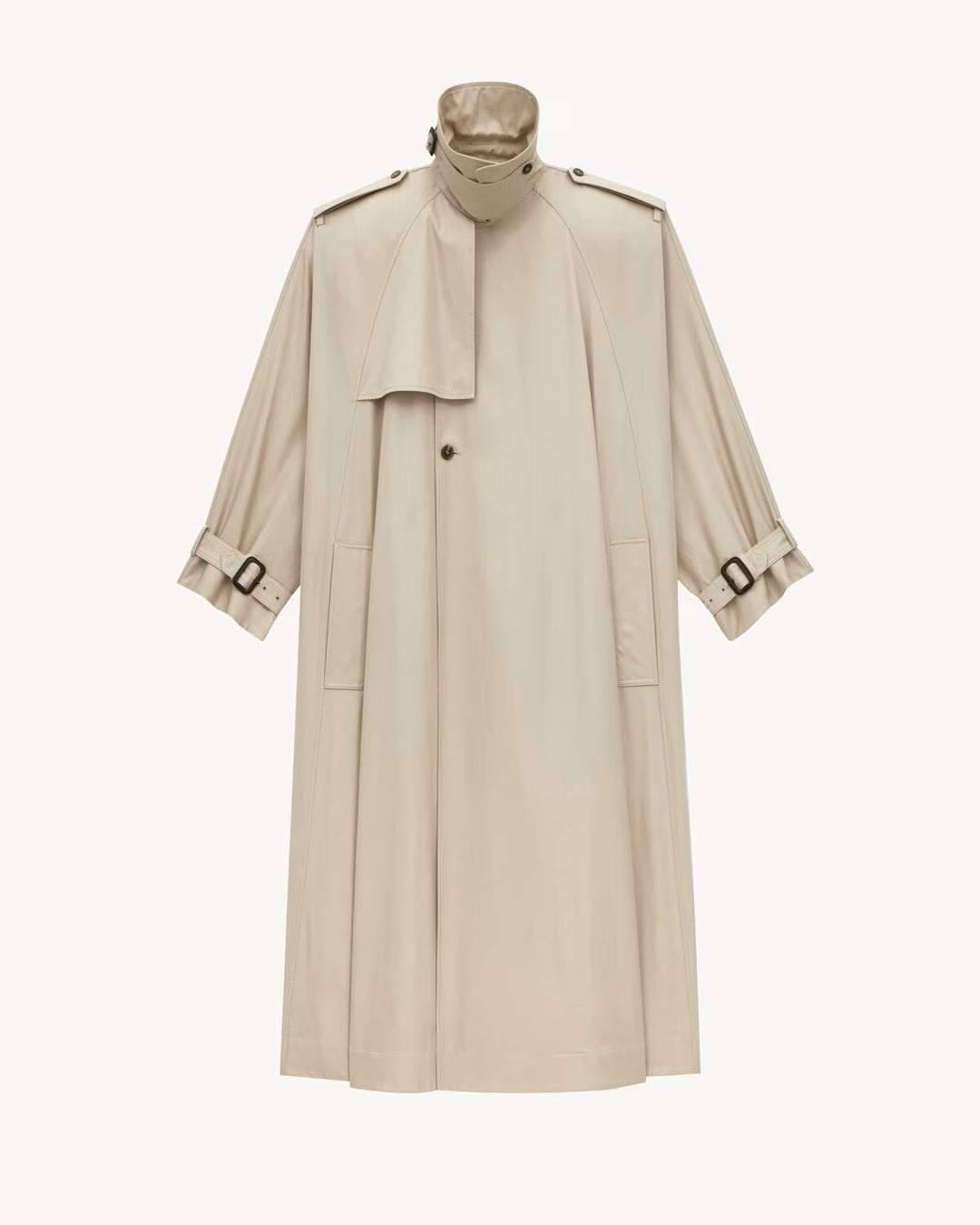 SAINT LAURENT - Trench cape en sergé de coton