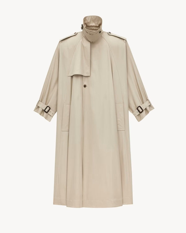 SAINT LAURENT - Trench cape en sergé de coton