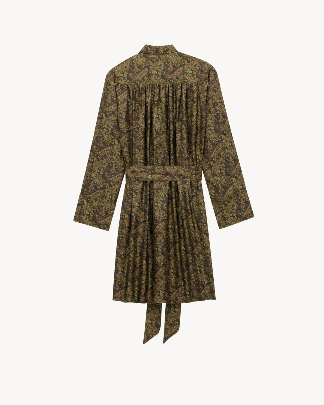 SAINT LAURENT - Robe lavallière en sergé de soie paisley