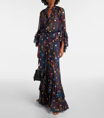 ETRO - Jupe longue en soie