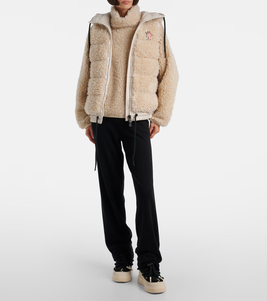 MONCLER - Sweat à col roulé en teddy
